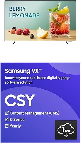 Samsung Televisor Crystal UHD 4k Pro de 43" + VXT Serie S con software de gestión de contenido basado en la nube, suscripción de 1 año