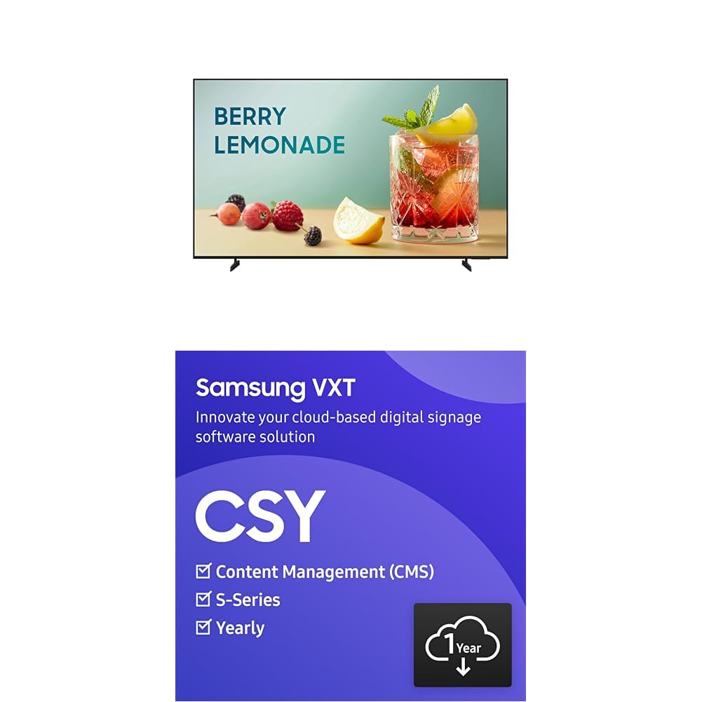 Samsung 43" Crystal UHD 4k Pro TV + VXT S-Series w/Cloud Based, Content Management Software, 1 Year Subscription
