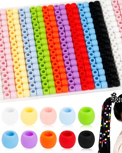 300PCS FIVEIZERO Silicone Hair Beads, 8 * 10mm Soft...