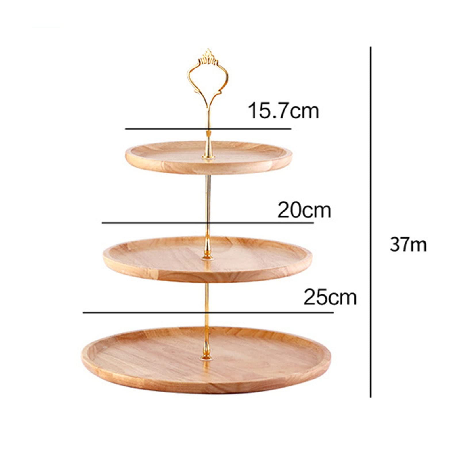 Présentoirs à Gâteaux Présentoir à gâteaux en bois avec plateau fruits et desserts pour Fêtes Mariages et Anniversaires(25x37cm)