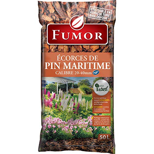 FUMOR - Ecorces de pin Maritime 50 L- Ideal pour Les massifs Les Pieds des vegetaux Plantes de Terre Bruyere 100% Naturel - FUMPIN