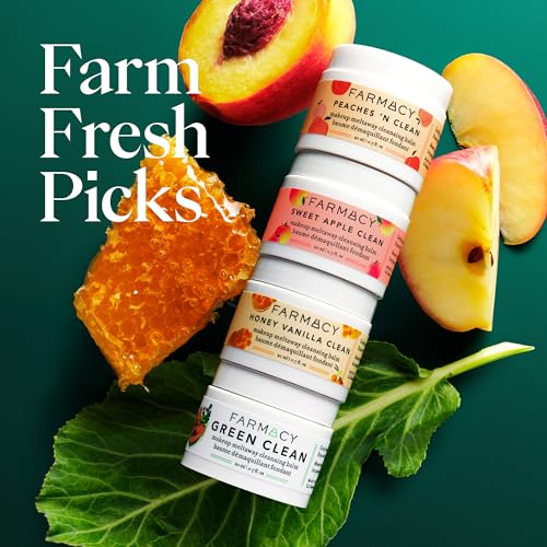 Farmacy FAU02188 You'Re The Balm Cleansing Kit - Gift Set Including 4 Travel Size, Limited Edition Green Clean Makeup Remover Balm Scents - Original, Peaches N' Cream thumb #4