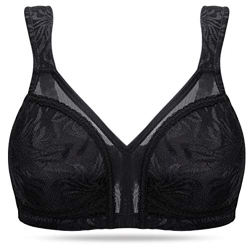 HANSCA Sutiã minimizador plus size, sem aro, sem enchimento, sem forro, suporte para mulheres com bu