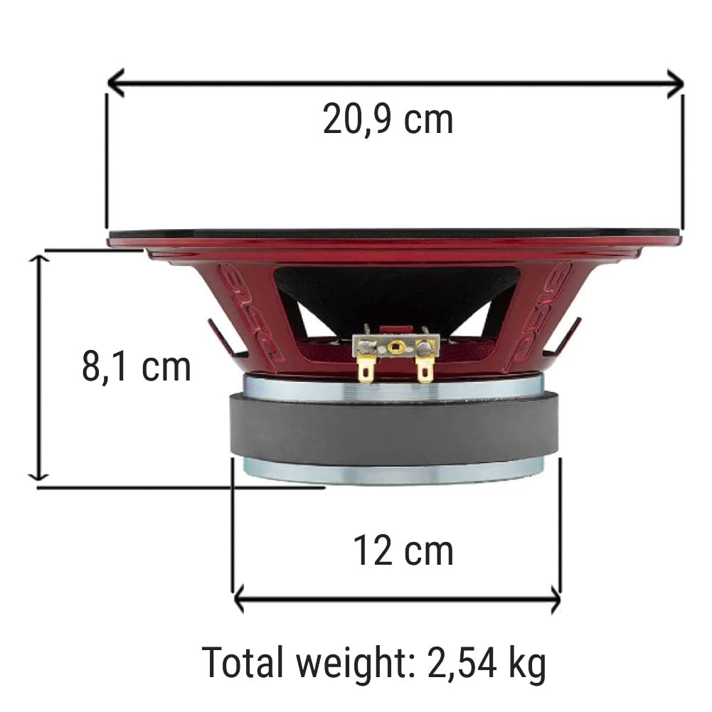 DS 18 1 MIDRANGE PRO-X8BM Lautsprecher 20 cm 200 mm 8" im Durchmesser 300 watt rms und 600 watt max 8 ohm empfindlichkeit 97 db Home, 1 stück