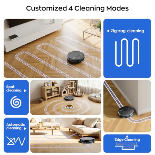 Image of MANVN Robot Vacuum and Mop Combo for Pet Hair, Robotic Vacuum for Hard Floors and Carpets, 2.87'' Ultra-Slim, with 3D Obstacle Avoidance, Wi-Fi /App /Voice Controlled, Self-Charging