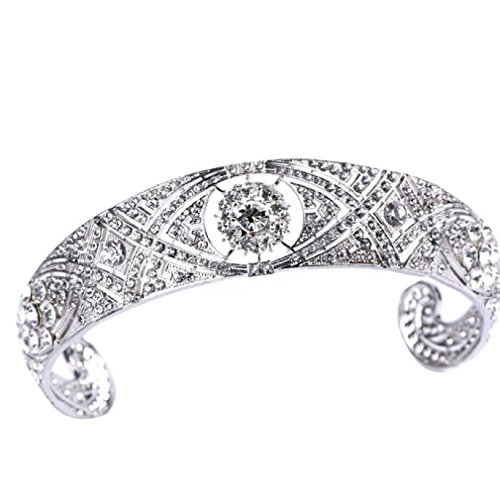 Elegant Vintage Replica of Princess Meghan Tiara Crown with Rhinestones (Princess Meghan Replica)