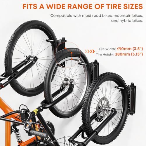 2-Pack Putorsen Swivel Bike Wall Mount (up to 77-lbs) - image 4