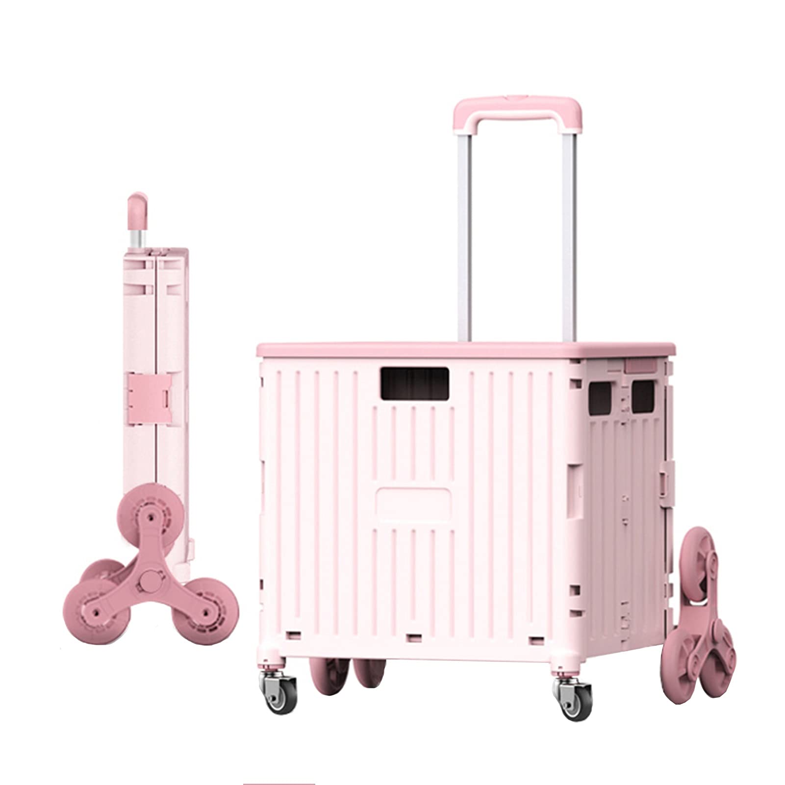 Chariot pliable à roulettes de grande capacité pour monter facilement les marches