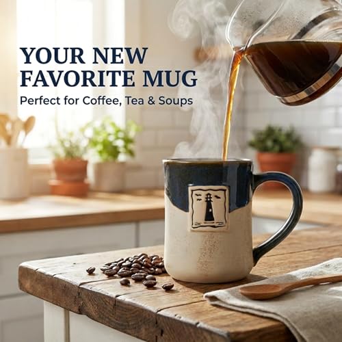 Taza artesanal Cape Shore 16oz con diseño faro miniatura 4