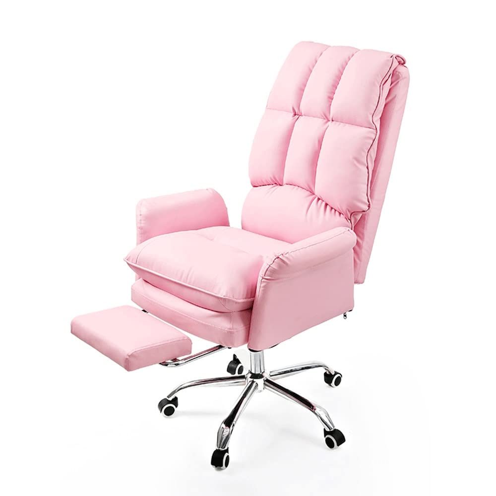 Office Computer Chair Comfortable Soft Gamer Chair PU Leather Chair Rotating Recliner with Footrest