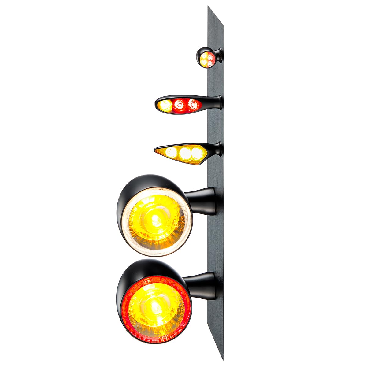 ZIEGER Kellermann Atto DF LED Mini Blinker, schwarz, Paar | Integriertes Rücklicht, Integriertes Bremslicht