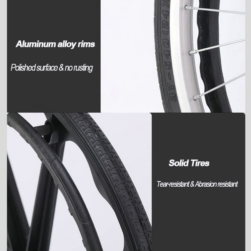Piezas De Repuesto para Rueda Trasera De Silla De Ruedas De 24 Pulgadas, Ruedas No Neumáticas con Rueda De Mano Y Rodamiento De 14mm, Cubo De Aluminio, 2 Uds