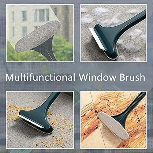BOTIST Multifunctional Screen Brush 2 in 1 Window Mesh Cleaning Brush Wiper with Extended Handle Mosquito Net Cleaner Double Side Window Glass Cleaning Supplies Tool, Big Size 1