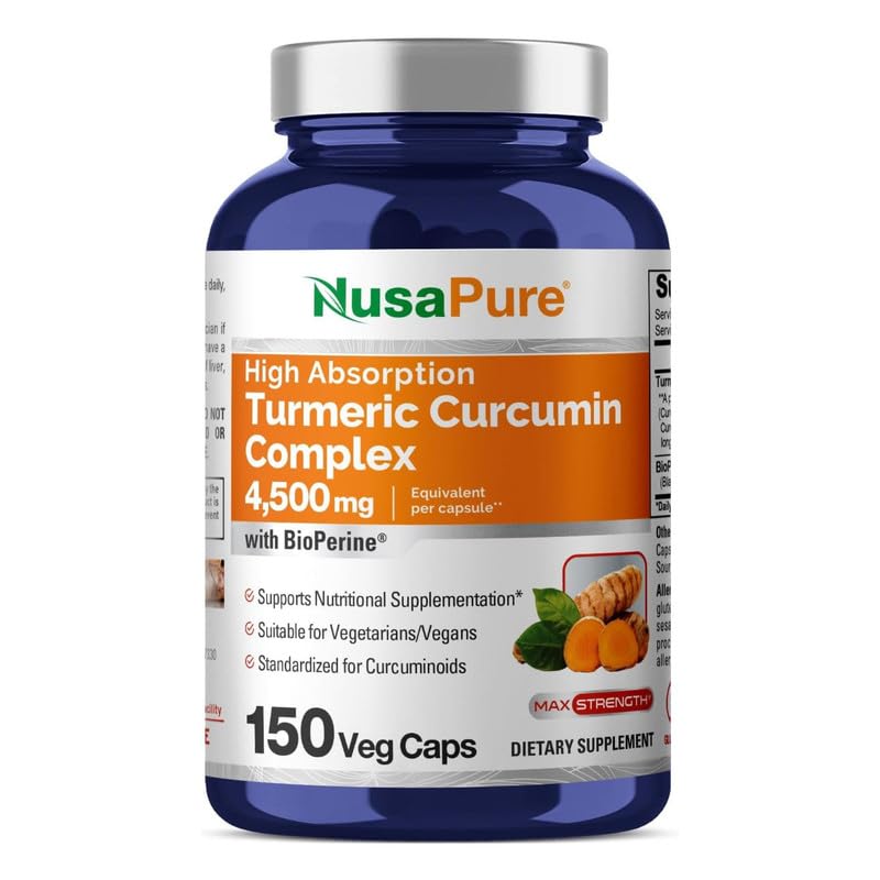 NusaPure Organic Turmeric 1,400 mg Per Serving, with Black Pepper.