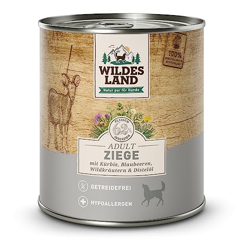 Wildes Land Nassfutter für Hunde, Ziegengeschmack, 6 x 800 g