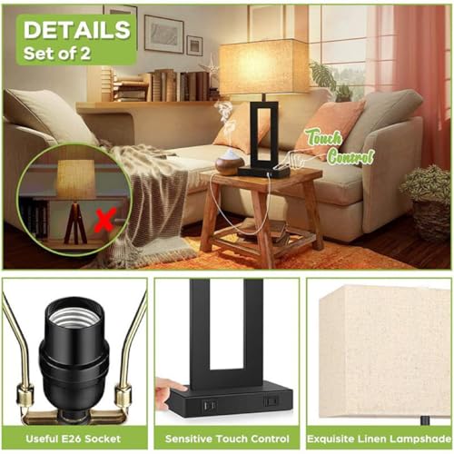 Lampe de chevet bureau LED cristal intensité variable avec douille E27 USB - 3