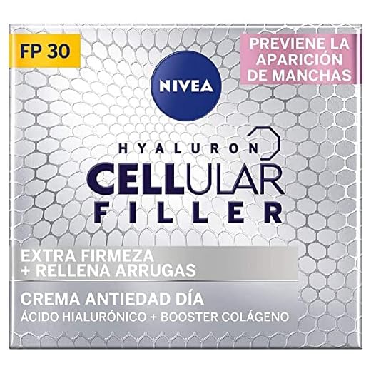 NIVEA Hyaluron Cellular Filler Cuidado de Día FP30 (1 x 50 ml), crema hidratante de día, crema antiarrugas con ácido hialurónico, crema antiedad