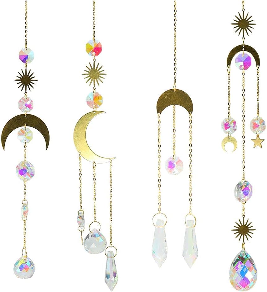 6-tlg. Sonnenfänger Set - Kristall Windspiel Mit Regenbogeneffekt | Für Fenster Und Garten