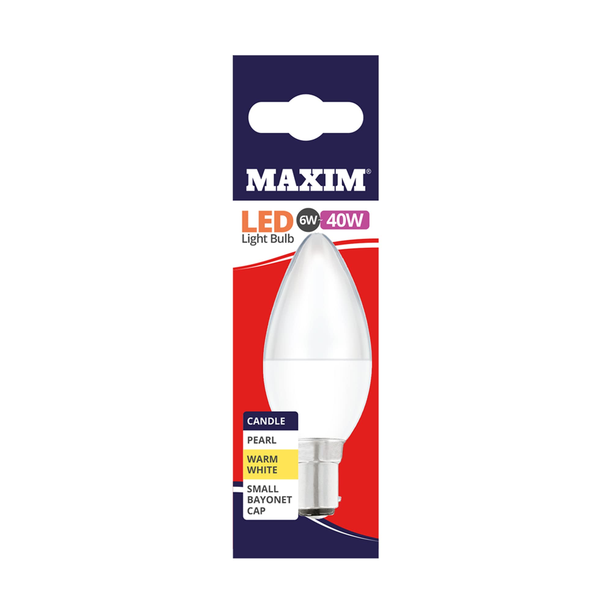 Maxim Warm White Led Bulbs [Pack Of 10] Type: Candle E27 (Warm White) 6Watts (40Watts) / Pearl Finish/Energy Saving Multipack 40Mlcb15w5x10