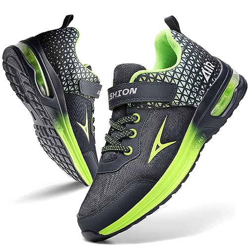 Image of ASHION Boys Trainers Kids Sneakers Running Shoes Girls Tennis Walking Arch Support Lightweightreathable Sport Athletic,Green,1 Big Kid