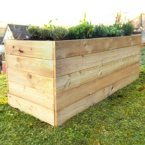 Gartenwelt Riegelsberger Elegantes Hochbeet 195x100x71 cm Lärchenholz