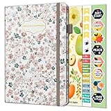 Life & Apples Daily Wellness Journal - Guided Journal & Planner for Wellbeing, Gratitude & Healthy Routines | Food & Fitness Journal, Habit Tracker, Weight Loss Diary | Undated A5 Bloom