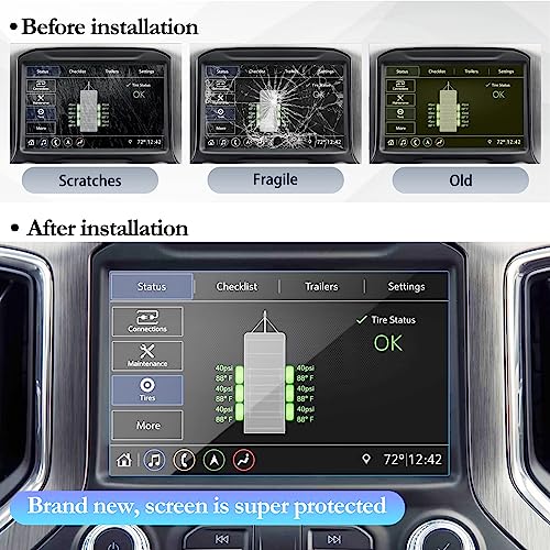 Screen Protector Foils For 2014-2021 Gmc Sierra Navigation Display Anti-Explosion Tempered Glass 9H Hardness Anti Glare & Scratch Hd Clear Lcd Gps Touch Screen Protective Film (8In) #TOP4