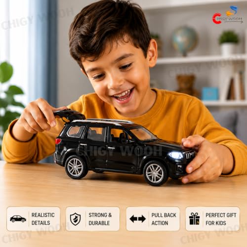 Image of S-Corpio Die-Cast 1:36 Scale Toy Car | Pull Back Action | Openable Doors | Lights & Sound Effects | Detailed Interior | Rubber Tyres | Metal Body Vehicle for Kids (Multi-Color)