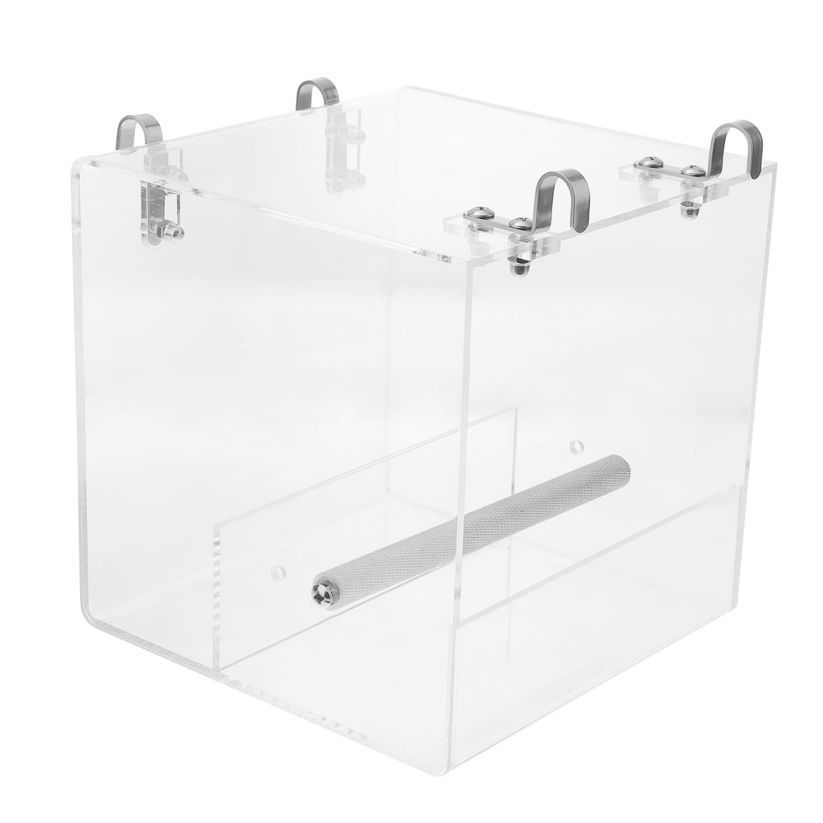 HANABASS Mangiatoia Automatica per Pappagalli in Acrilico Grande Ciotola Sospesa in Plastica per Alimentazione e Acqua Accessorio Facile da Installare e Pulire per Gabbie di Uccelli di