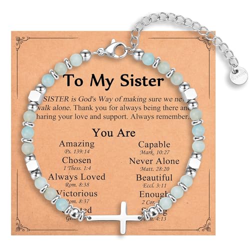 Image of Religious Cross Bracelet for Women Girls, Christian Gifts for Daughter Granddaughter Sister in Christ Friend Niece on Birthday Christmas Easter Valentines Day Graduation