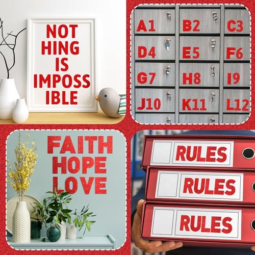 Image of Harloon 232 Pcs Large Glitter Letter Stickers, Red, 2.5 Inch