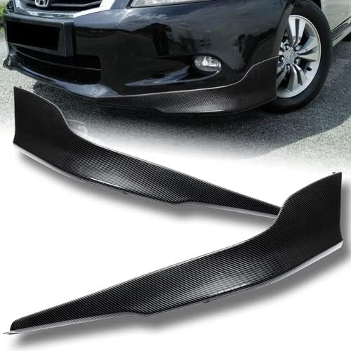 2 Pieces OE-Style Front Bumper Lip Spoiler Apron Splitter Side Body Kit Trim Protection Compatible with 2011 2012 Honda Accord 4DR Sedan (Painted Carbon Style)