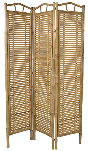 Paravent Raumteiler 180x120 cm aus Bambusholz spanische Wand Trennwand...
