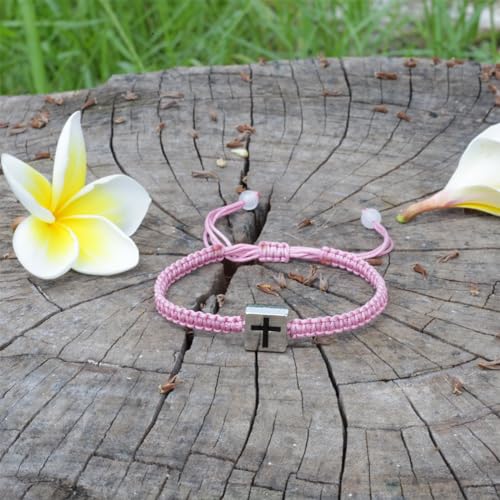 Image of Baptism Bracelets Cross Bracelet for Mens /Women, Christian Charms, Birthday Gifts Baptism Confirmation First Holy Communion Christening Gifts