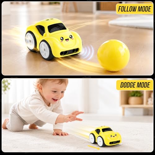 Image of Zest 4 Toyz Remote Control Car for Kids | 4x4 Drift RC Car | 2.4GHz Remote Control Rechargeable RC Car | Sensor & Manual Control | Sound & Music | Type-C Charging | Follow Escape Dodge Mode - Yellow