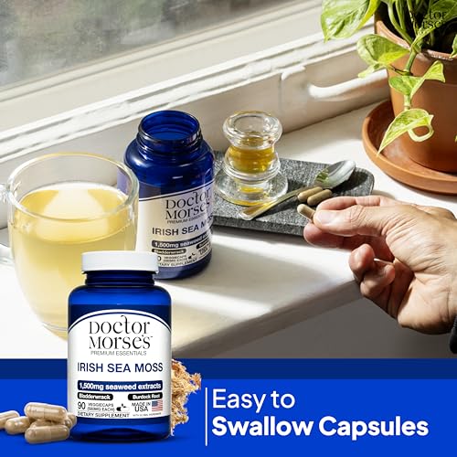 Irish Sea Moss Advanced Supplement Capsules 1500mg, Ultra Potent Seamoss Advanced with Bladderwrack & Burdock Root, Made in FDA-Registered, NSF-Certified Facility, Overall Health Support, 90 Capsules - Image 5