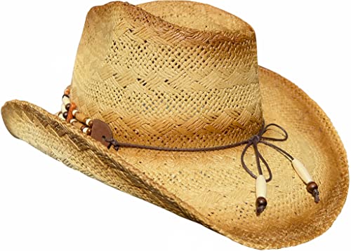 Western Outback Cowboy Hat Men's Women's Style Straw Felt Canvas (Western Brown) #TOP4