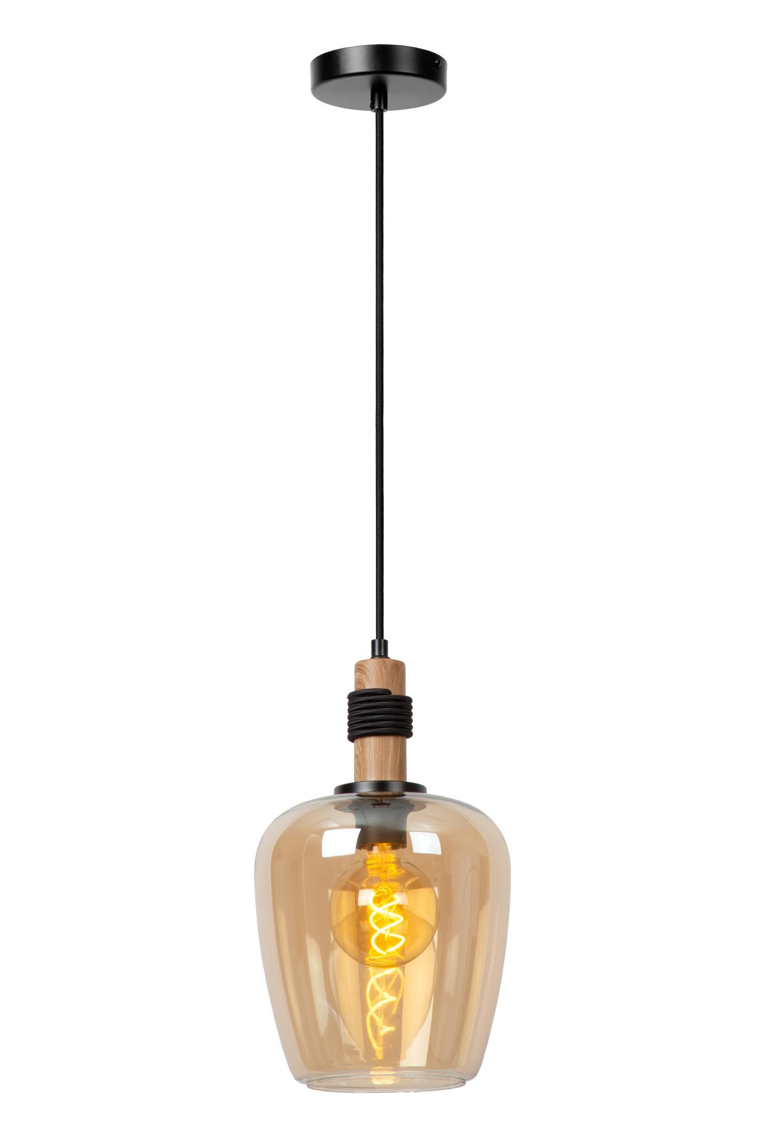 Lucide ILONA - Pendant light - 22 cm - 1xE27 - Amber