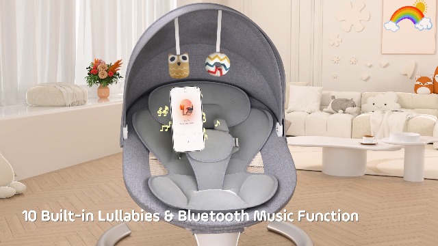 Ixdregan Baby Hammock, Electric Bluetooth Hammock for 0-9 kg, Control with App and Remote Control, Balancing Set for Babies, Adjustable Bow with Toys with Melodies