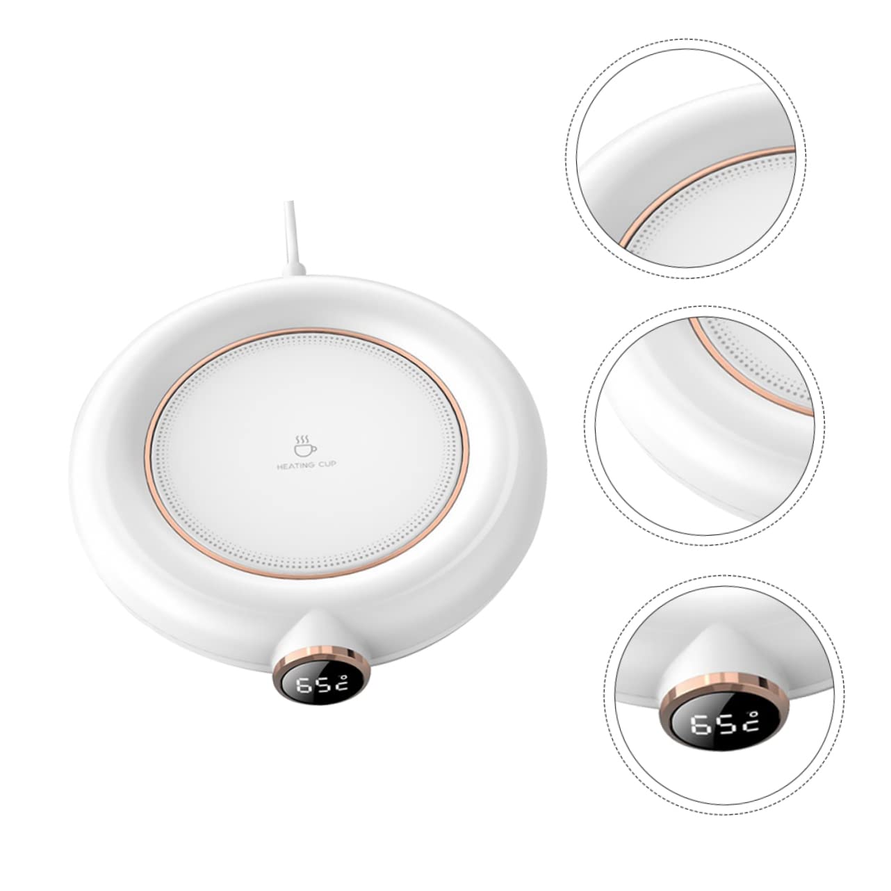 Calentador de Taza USB Pantalla Digital y 3 Niveles de Temperatura, Almohadilla Aislante para Café, Té y Leche Hogar y Oficina