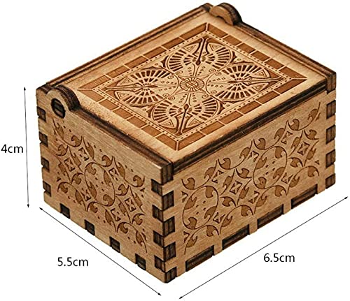 Image of Zesta Cant Help Falling in Love Musical Box Gift | Romantic Music Crank Mini Collectible for Girlfriend, Boyfriend, Husband, Wife | Unique Musical Gifts for Music Lovers | Vintage Wooden Box