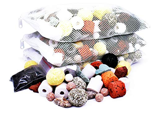 spritool 12 in 1 (1 Pack 1.1 LB) Aquarium Filter Material Ceramic Biochemical Ball Fish Tank Medium Aquarium Accessories Gift Net Bag