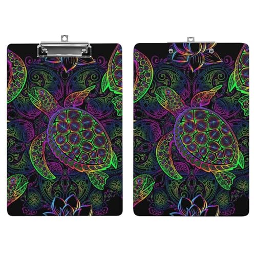Porte document avec clip profil bas A4 design tortue planchettes à pince rigide - 7