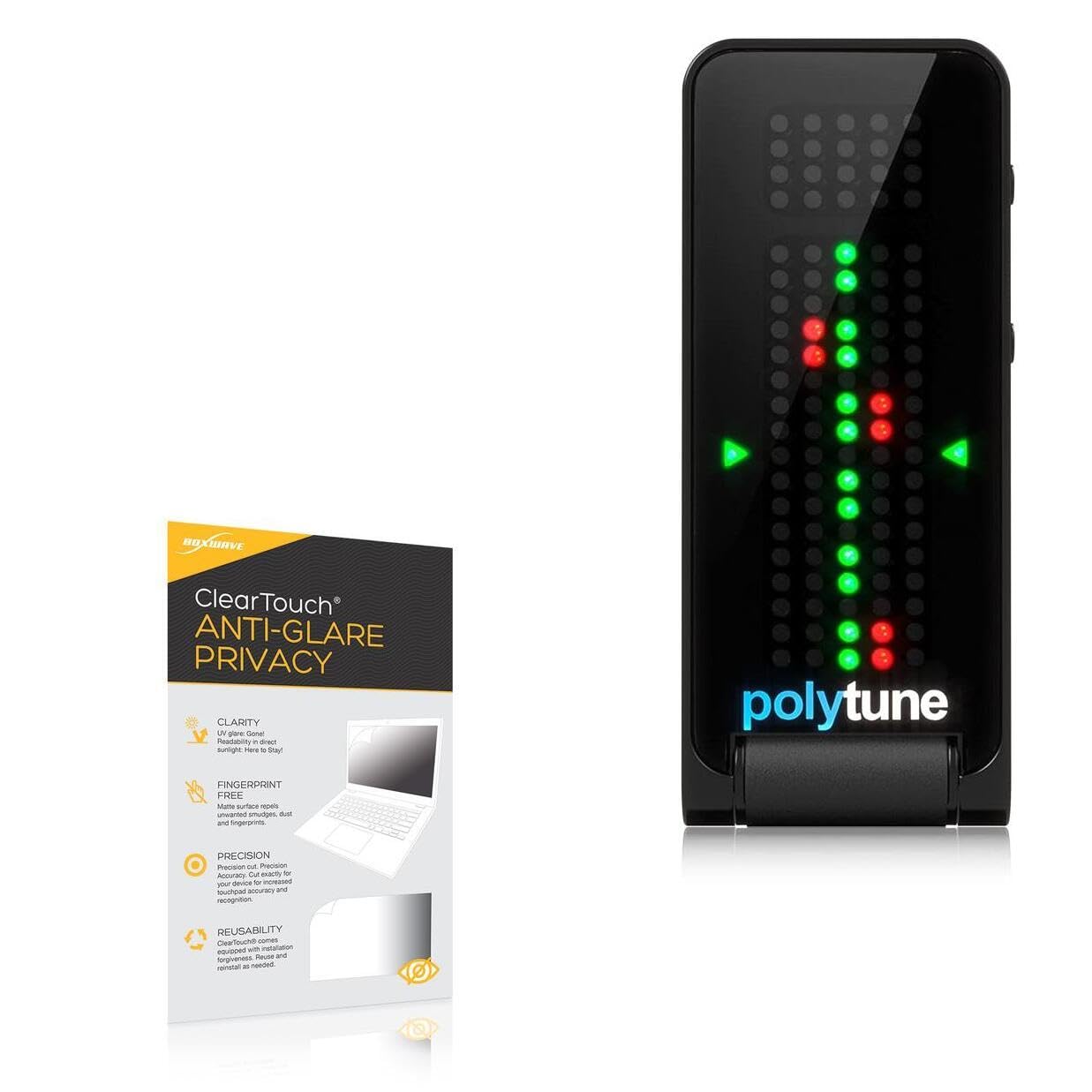 BoxWave Screen Protector Compatible with TC Electronic Polytune Clip - ClearTouch Anti-Glare Privacy (2-Pack), Privacy Screen Protector Flexible Film Anti-Glare