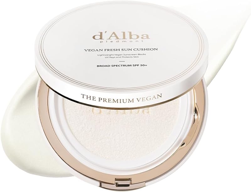 Vegan Fresh Sun Cushion, BROAD SPECTRUM SPF 50 + Korean Sunscreen for Face, Hydrating, Thin Layer, For All Skin Types (0.88 oz)