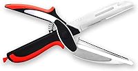 Vista 2 de Vegetable Scissors and Food Cutter - Kitchen Shears With Cutting Board, Quick Slicer, Chopper for Meat and Vegetables