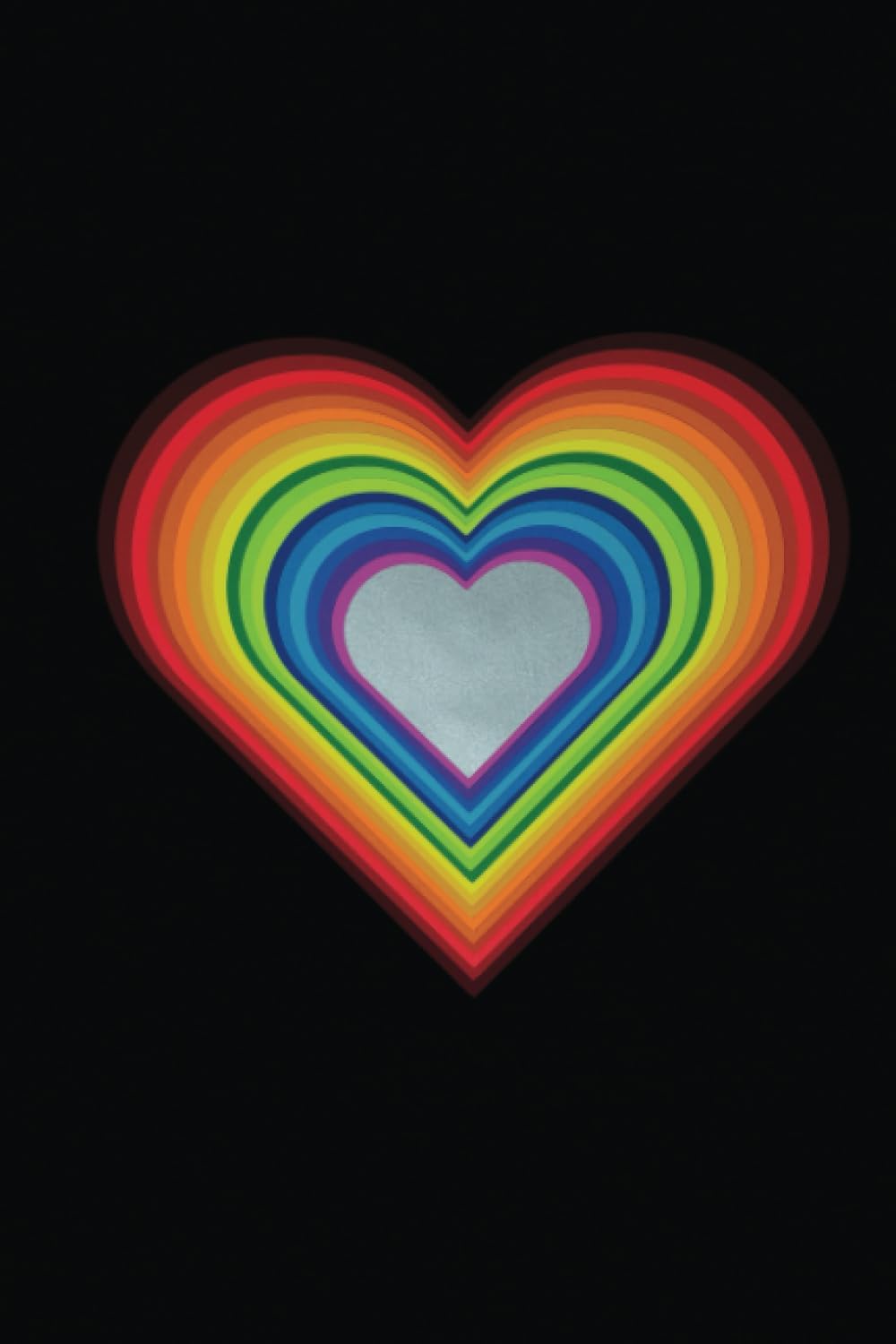 RAINBOW HEART Notebook: BLANK white paper, 120 page 6”x9” pad with POP ART cover for school, college, art, math, computer, science, students, artists, ... destined for a blank canvas: Creatives