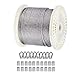 TooTaci 3mm Cable inox ,61M Cable Metallique ,Câble en Acier T316 inoxydable Pour 1/8" Tendeur Cable Garde-Corps, Terrasse, Balustrade DIY- - 7 x 7 brins tressés