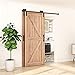 ZEKOO 6FT Single Track Bypass Sliding Barn Door Hardware Kit for Double Doors, Bypass Barn Door Track Kit, Flat Track Roller, Low Ceiling (6FT)