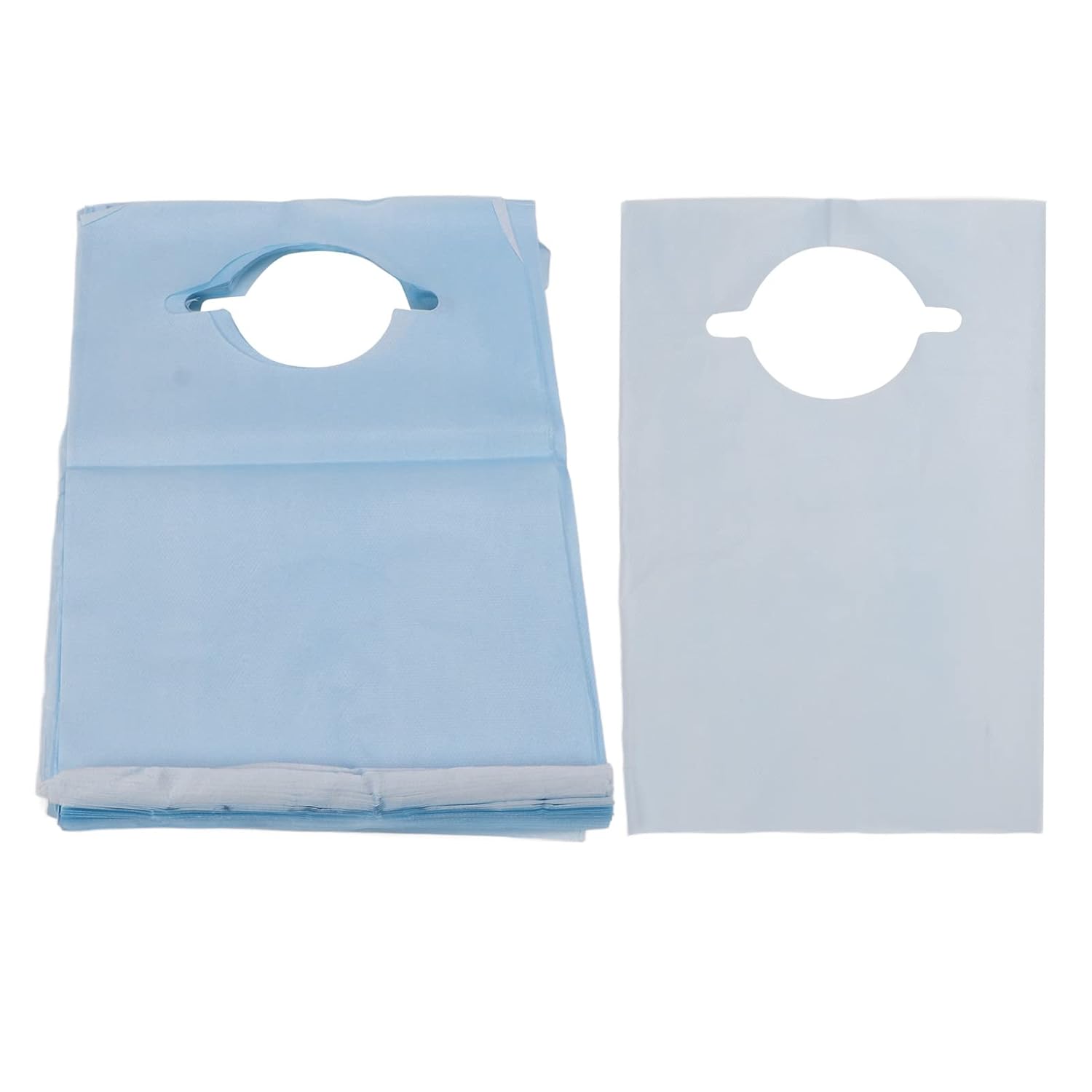 100 Pcs Disposable Adult Bibs, Waterproofing Tat Bibs Sheet, Dentist Bibs Sheet, 15.7 X 23.6 for Nail Salon, Dentist Clinic, Feeding, Tat Shop, Single Use Dining (Blue) (Blue)